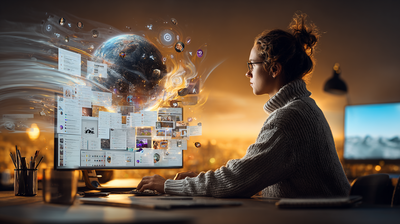 Imagen de una mujer que trabaja como community manager