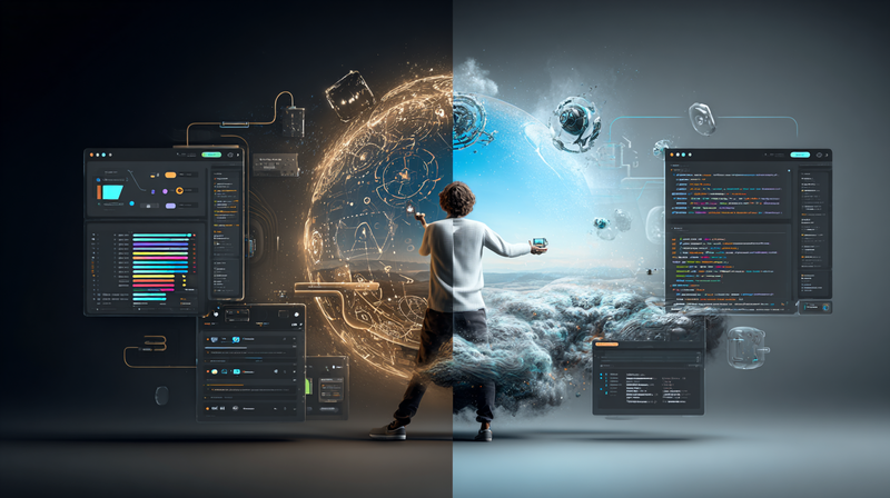 Desarrollador web trabajando delante de su ordenador