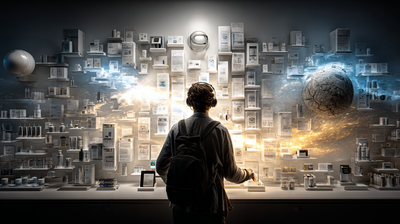 Hombre mirando un montón de productos para decidir cual comprar