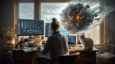 Desarrollador web trabajando desde su casa