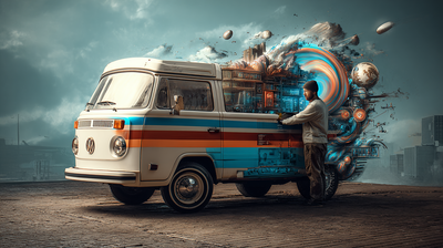 Imagen de una furgoneta Volkswagen Transporter clásica