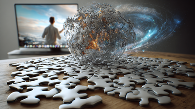 Piezas de un puzzle encajando para formar una interfaz web