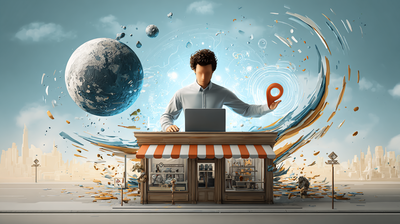 Un mapa con una chincheta señalando la ubicación de un pequeño negocio local